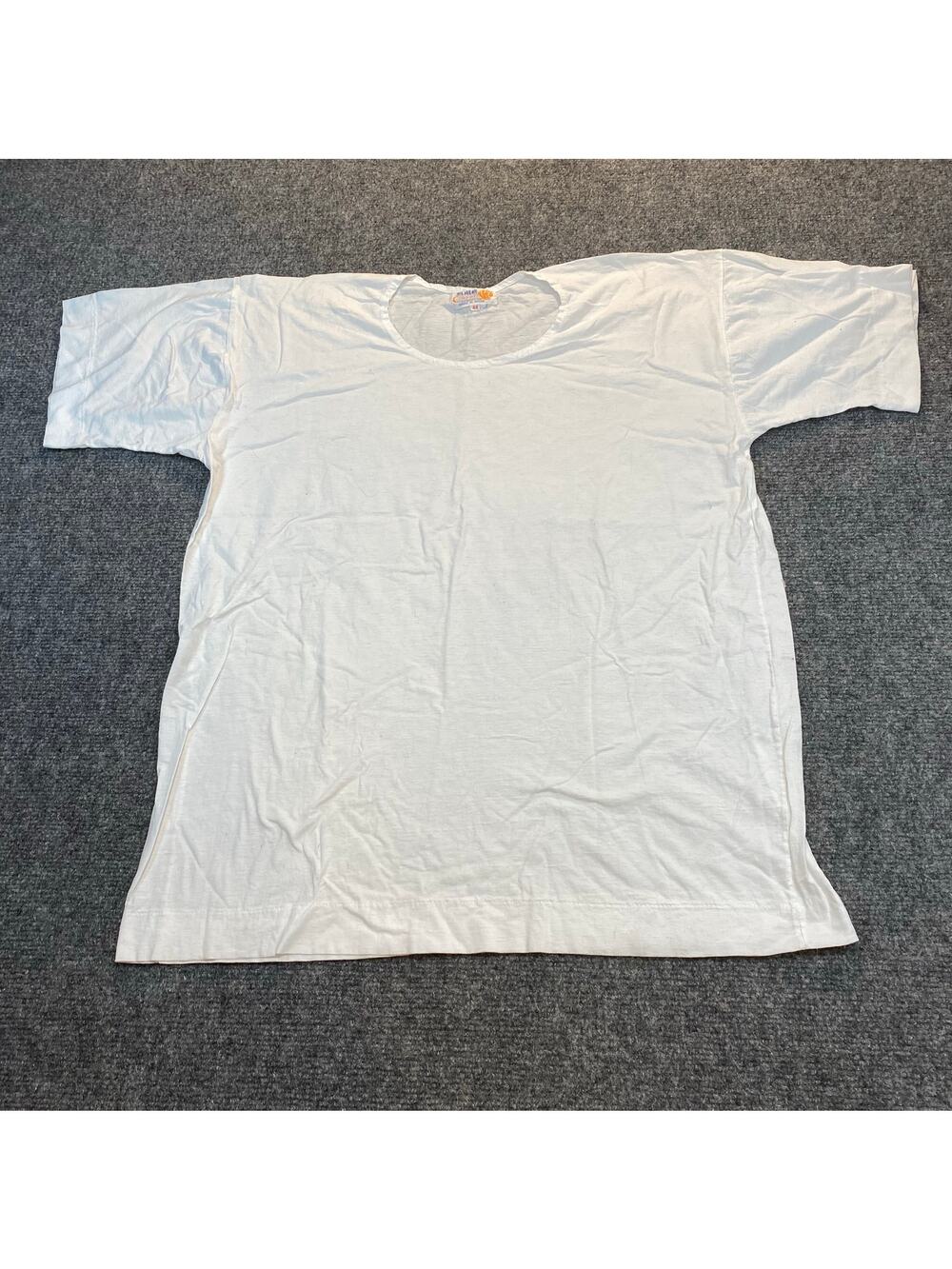 Vintage Coral 100% Cotton Mens XL 44 Large White Short Sleeve T-Shirt Top